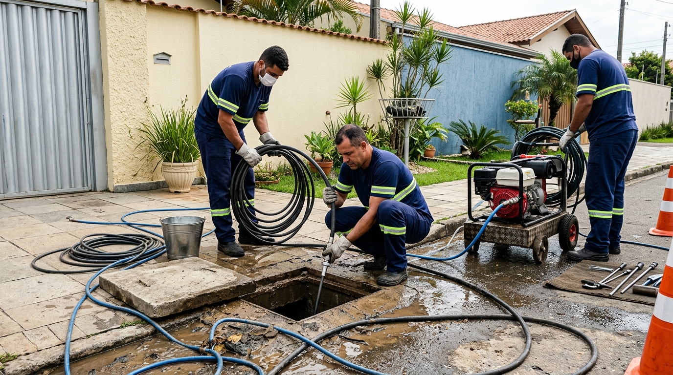 Desentupimento de esgoto residencial em Caxias do Sul-RS